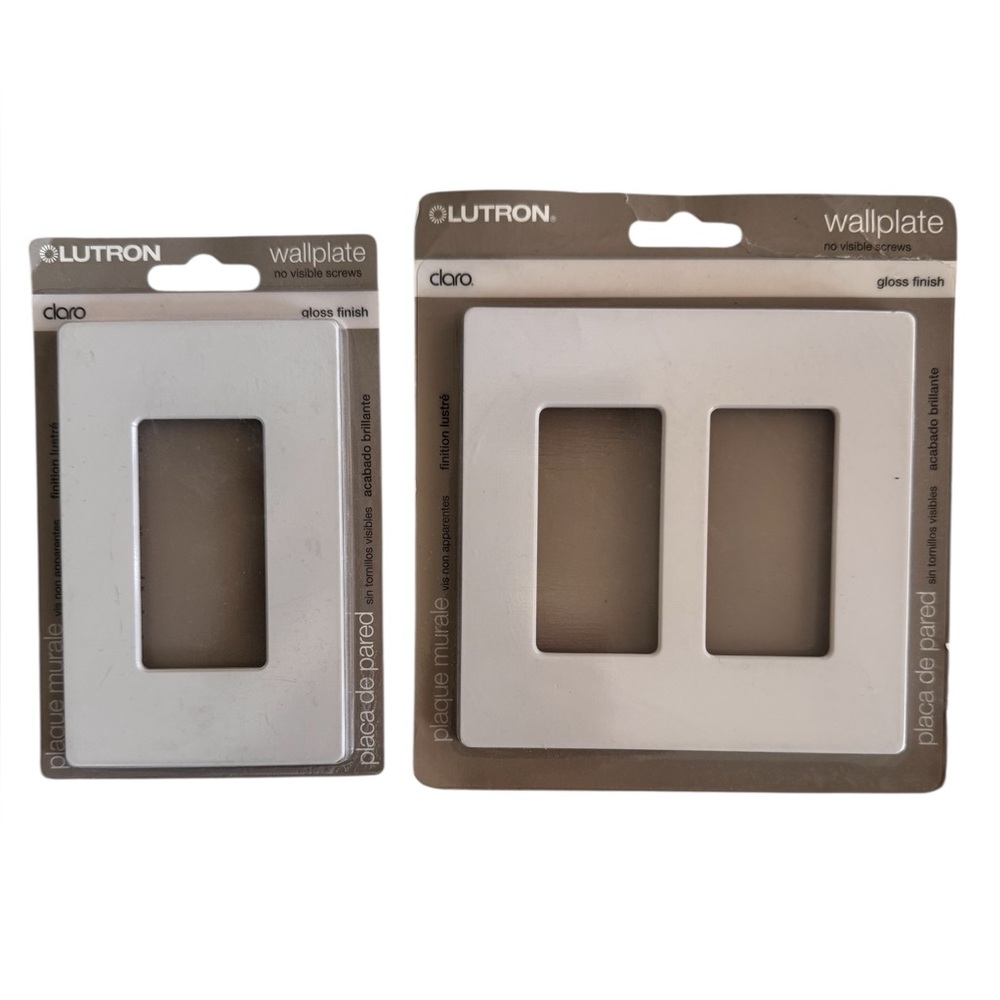 Lutron Claro Gloss Finish Wallplate Set - White
